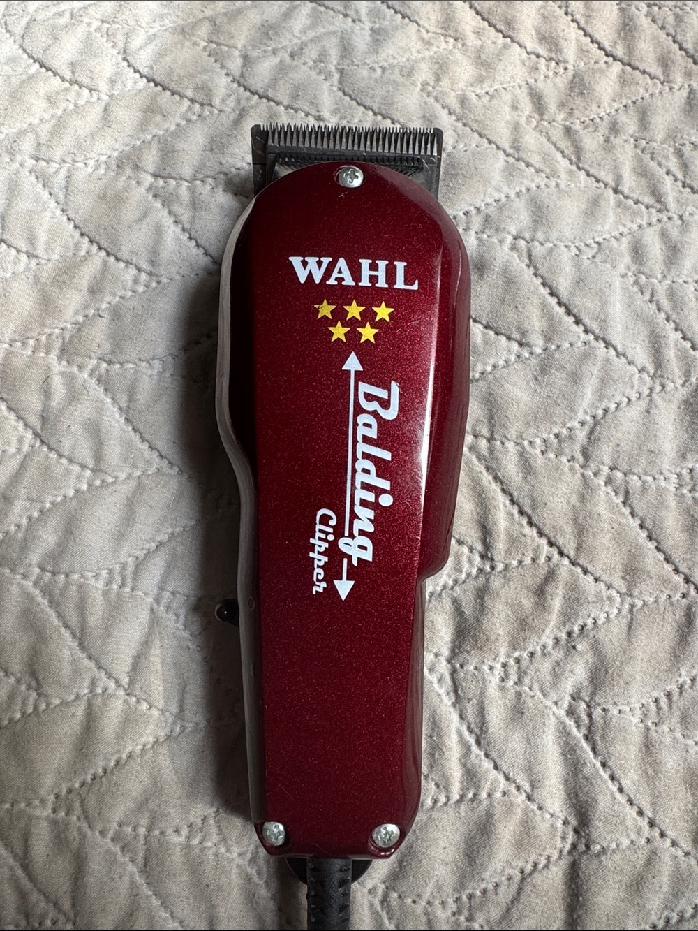 Wahl SST Corded Electric Balding Hair Clipper for Head, Square Blade, Red TESTED
